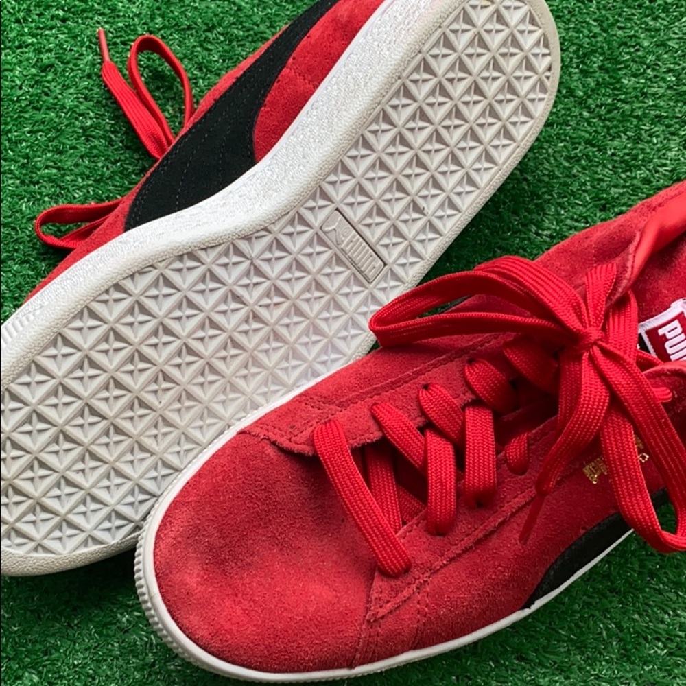 Like New Red Suede Pumas - Picture 4 of 4